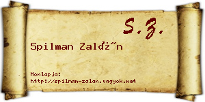 Spilman Zalán névjegykártya